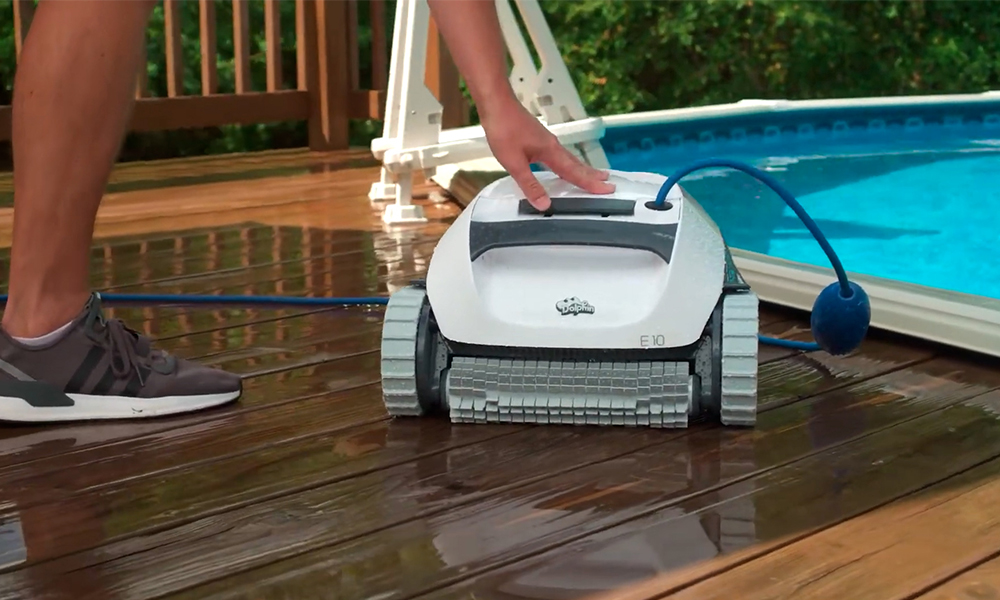 Dolphin E10 Robotic Pool Cleaner Vacuuming Pool